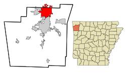 Washington County Arkansas Incorporated and Unincorporated areas Springdale Highlighted